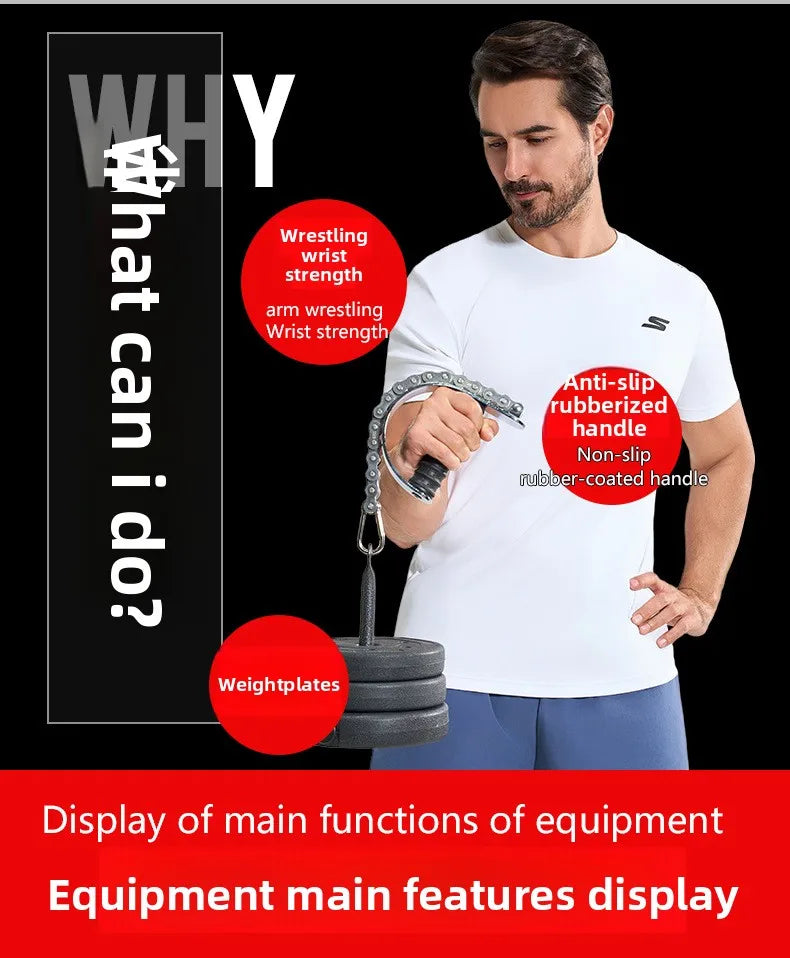 Wrist Strengthener Adjustable Resistance Grip Forearm Trainer Gym Equipment for Barbell Attachment Arm Muscle Training Fitness