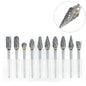 High-speed Steel Rotary Burr Carving Burr Bits Double Diamond Cut Dremel Tools for Wood Stone Carving Steel Metal Working