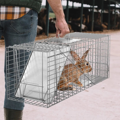 Live Animal Cage Trap 32" X 12.5" X 12" Humane Rodent Raccoon Cage w/Iron Door
