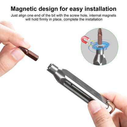 FANAUE Multifunctional Magnetic Keychain Mini Portable Folding Screwdriver Repair Tool Combination Pendant Portable Cross One