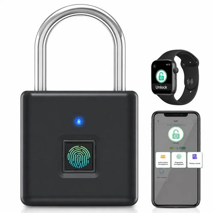 Smart Fingerprint Padlock 0.5s Unlock IP55 Waterproof Type-C Rechargeable for Luggage, Gym, Office, Zinc Alloy Anti-Theft Lock