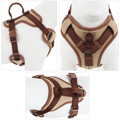 New Chocolate Color Luxury No-Pull Dog Harness for Large and Small Dogs, Adjustable Chest Strap, Personalized Dog Harness
