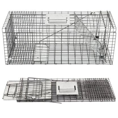 Live Animal Cage Trap 32" X 12.5" X 12" Humane Rodent Raccoon Cage w/Iron Door