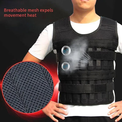 New training jacket, gym and fitness equipment, 15/35KG adjustable loading weight vest, training vest for running and boxing, sand clothing