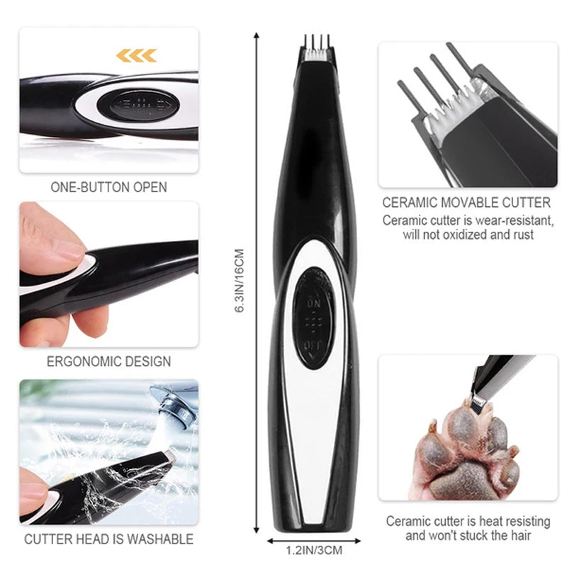 Electric Pet Clipper Grooming Kit for Dogs, Rechargeable Trimmer for Cat Hair Removal, Professional Grooming Set