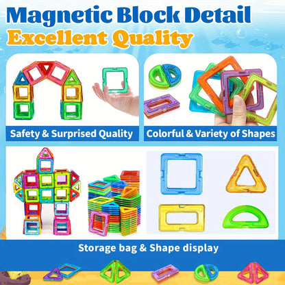 Construcción de bloques magnéticos, mejora la creatividad, capacidad práctica, juguete de diseño de rompecabezas 3D, para regalo de cumpleaños y Halloween de 3 a 6 años