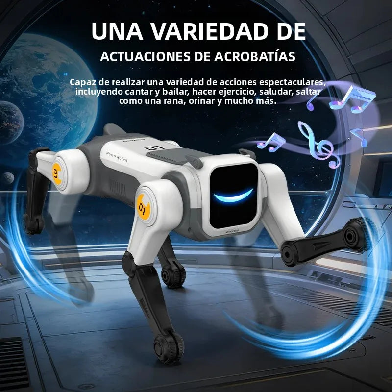 Perro Robot Mágico con IA, Control por Voz a través de Control Remoto de 2.4GHz, Programación Inteligente, Luces en los Ojos, para Niños y Entusiastas de la Tecnología