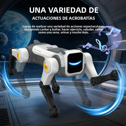 Perro Robot Mágico con IA, Control por Voz a través de Control Remoto de 2.4GHz, Programación Inteligente, Luces en los Ojos, para Niños y Entusiastas de la Tecnología