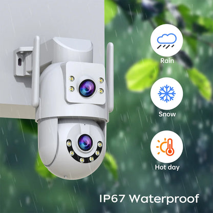 Jooan 4K 8MP HD Wifi cámara PTZ al aire libre 5G Wifi lente Dual cámaras IP de seguridad 5X Zoom AI seguimiento ONVIF cámara de vigilancia CCTV
