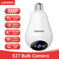 Lenovo 3MP E27 bombilla IP WiFi cámara de videovigilancia interior Color noche AI seguimiento hogar inteligente Monitor de bebé cámara CCTV