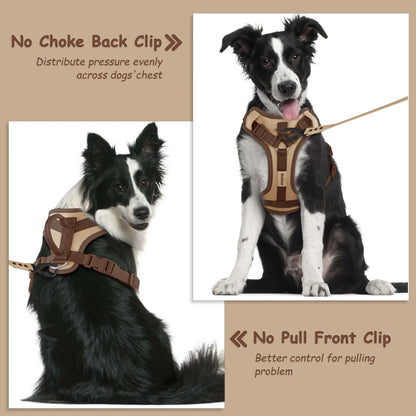 New Chocolate Color Luxury No-Pull Dog Harness for Large and Small Dogs, Adjustable Chest Strap, Personalized Dog Harness