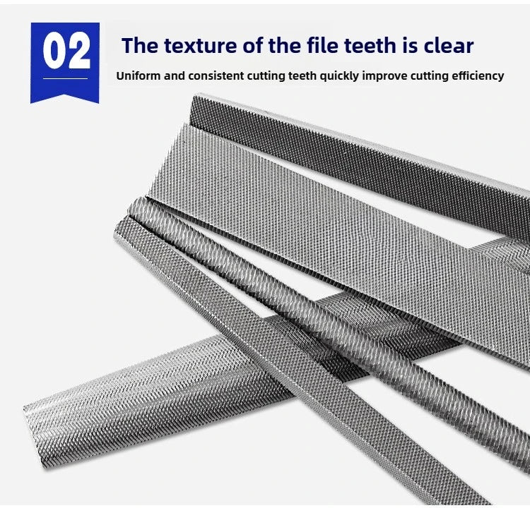 Juego de limas de ajuste de acero de alto carbono para trabajos pesados - Limas de dientes gruesos con mango ergonómico, herramientas para artesanía en metal y bricolaje pesado