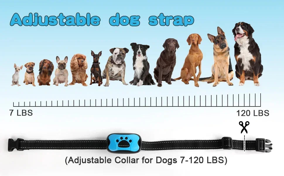 Pet Dog Anti-Barking Device USB Rechargeable Dog Training Collar Ultrasonic Stop Barking Vibration Anti-Bark Collar