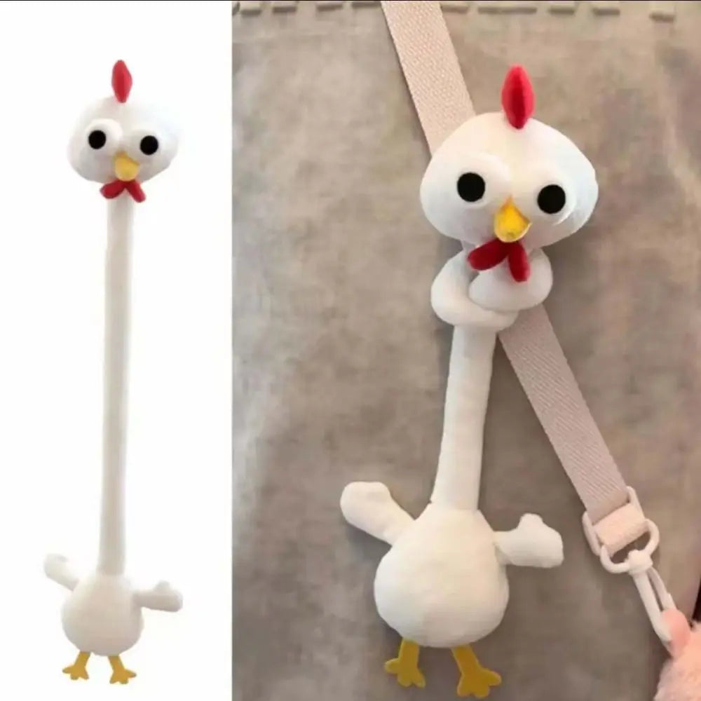Llavero de Peluche de Pollo de Cuello Largo con Diseño Divertido, Color Blanco, Estilo Lindo, Colgante de Jirafa para Bolso, 40CM, Regalo Creativo