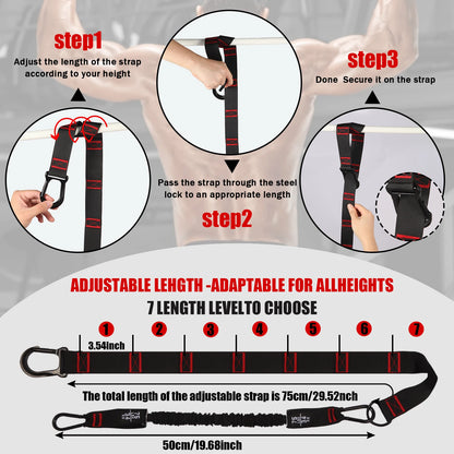 Bandas de asistencia para dominadas de 260 libras, bandas de resistencia para dominadas con soporte para pies, bandas de asistencia para barra de dominadas, equipo de entrenamiento de fuerza, altura ajustable