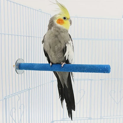 1Pc Pet Bird Cage Perches Stand Parrot Toys Bird Grinding Claw Stick Bird Nest Toy Molar Stick Standing Rod Random Color