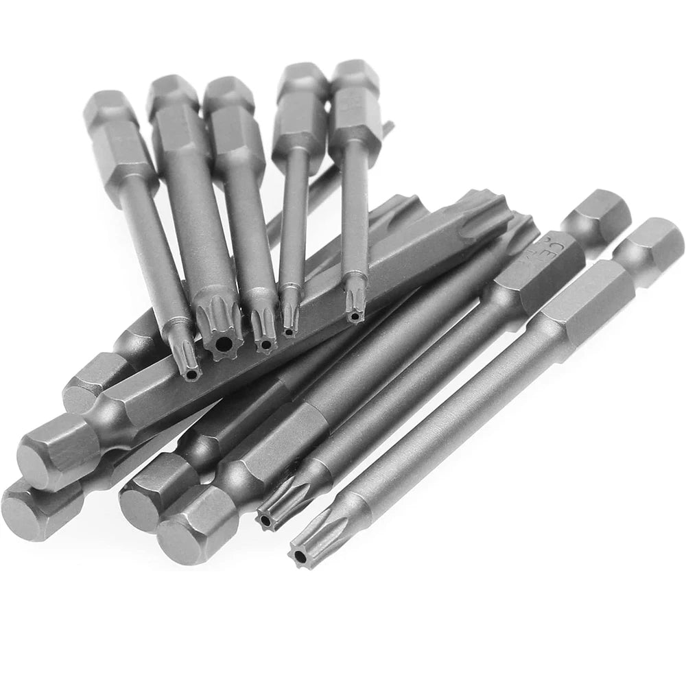 11 PCS T6-T40 Torx Security Bit Set S2 Steel Magnetic Star Screwdriver Set for Shark Vacuum 50/100mm