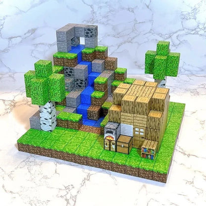 Mine World-bloques de construcción magnéticos para niños, ladrillos magnéticos con figuras, juego de construcción DIY, juguetes sensoriales STEM Montessori, regalos