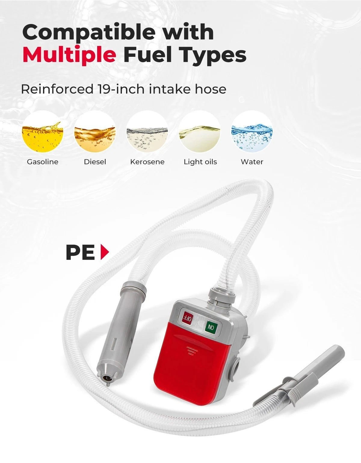 Electric Oil Pump Automatic Fuel Transfer Pump With Auto-Stop Fast And Safe Portable Gas Can Pump For Oil, Diesel