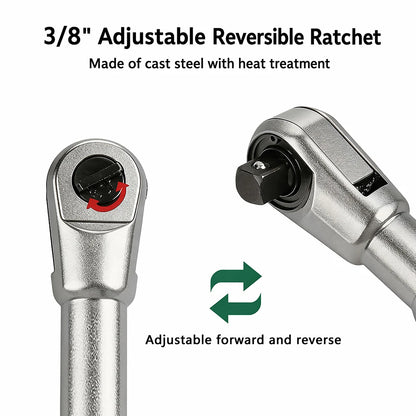USB-C Rechargeable Electric Ratchet Wrench 3.6V 320 RPM 1/4' 3/8' Bidirectional with LED Battery Indicator for DIY Repair Auto