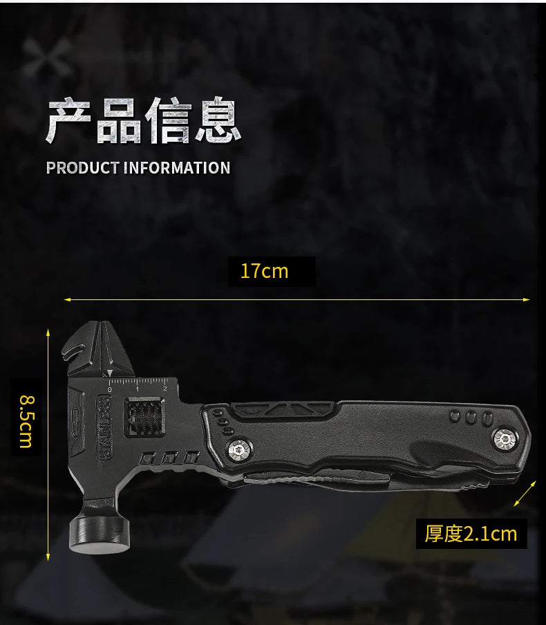 Multifunctional Pliers Multitool Claw Hammer Stainless Steel Tool With Nylon Sheath For Outdoor Survival Camping Hunting Hiking