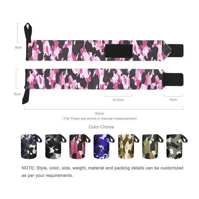 Soporte para muñeca, correa de gimnasio, pulsera ajustable de camuflaje, muñequeras elásticas, vendas para gimnasio, levantamiento de pesas, protege la envoltura de mano, 1 ud.