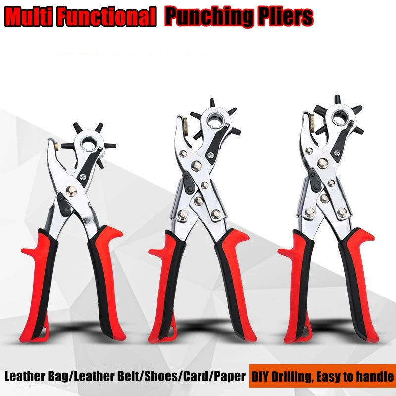 Multi-functional Punch Pliers Round Hole Oval Hole DIY Tool Watchband Strap Household Leathercraft Leather Belt Hole Punch Plier