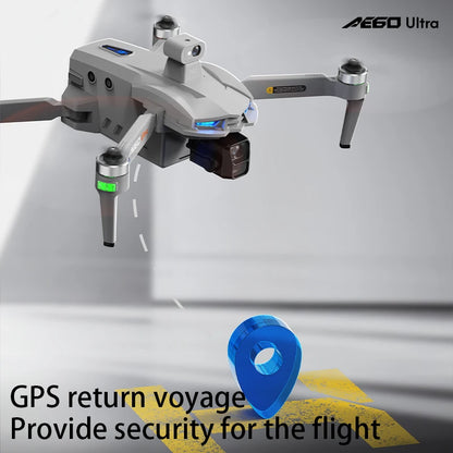 Nuevo Dron AE60 con GPS, Cámara HD Profesional 8K, Gimbal de 3 Ejes sin Escobillas, Evitación de Obstáculos, Pantalla Táctil, Lanzamiento Aéreo, FPV, Drones de Seguridad