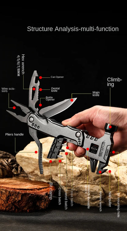 Multifunctional Pliers Multitool Claw Hammer Stainless Steel Tool With Nylon Sheath For Outdoor Survival Camping Hunting Hiking