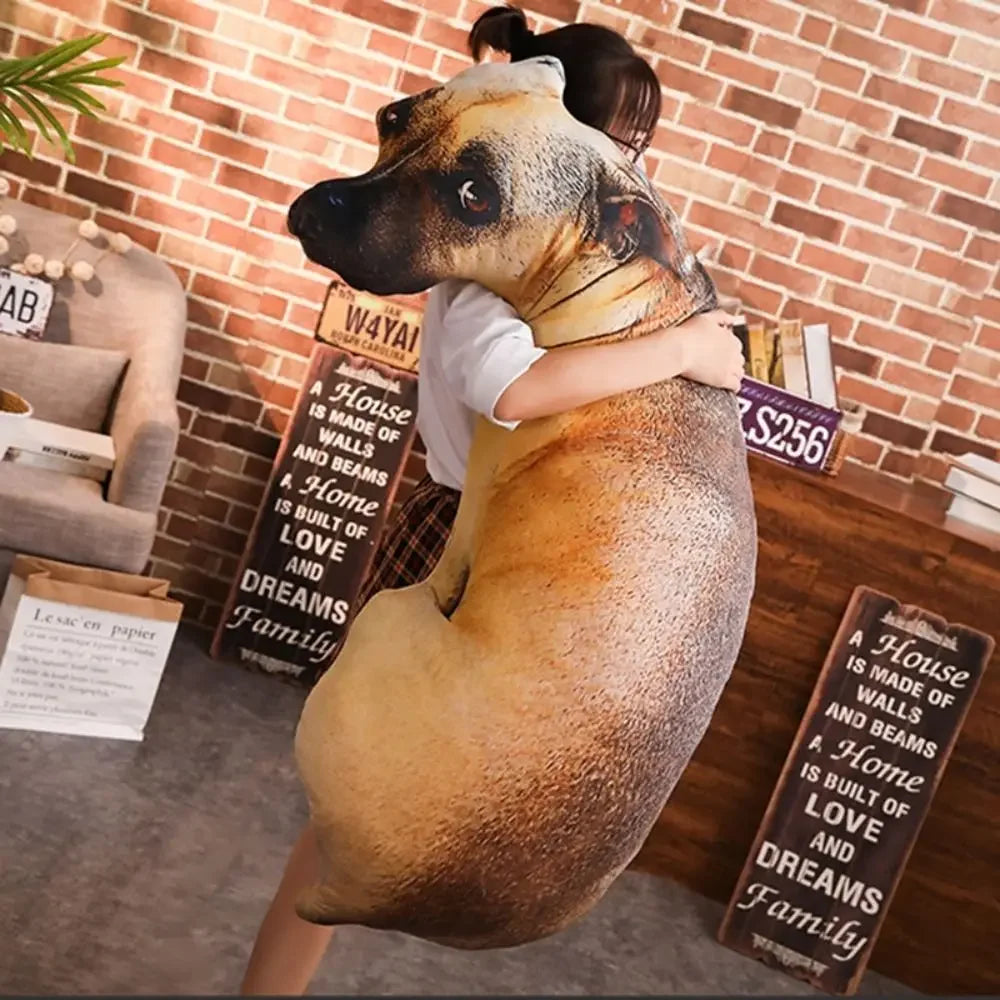 Soft Lifelike Animal Throw Pillow Hound Plush Creative Cushion 3D Dog Pillow Office