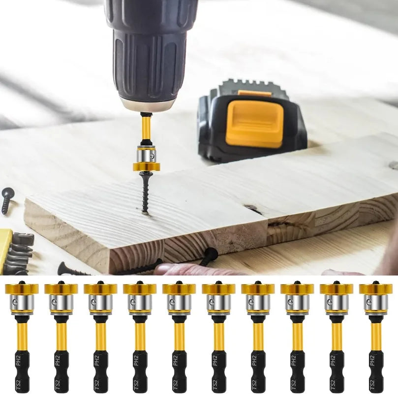 10/1x Screw Bits Plasterboard Magnetic Positioning Screwdriver Bits Hex Shank Drywall Extension Locating Batch Head Tools Parts