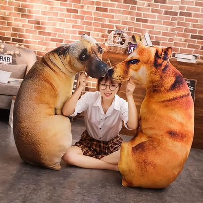 Soft Lifelike Animal Throw Pillow Hound Plush Creative Cushion 3D Dog Pillow Office