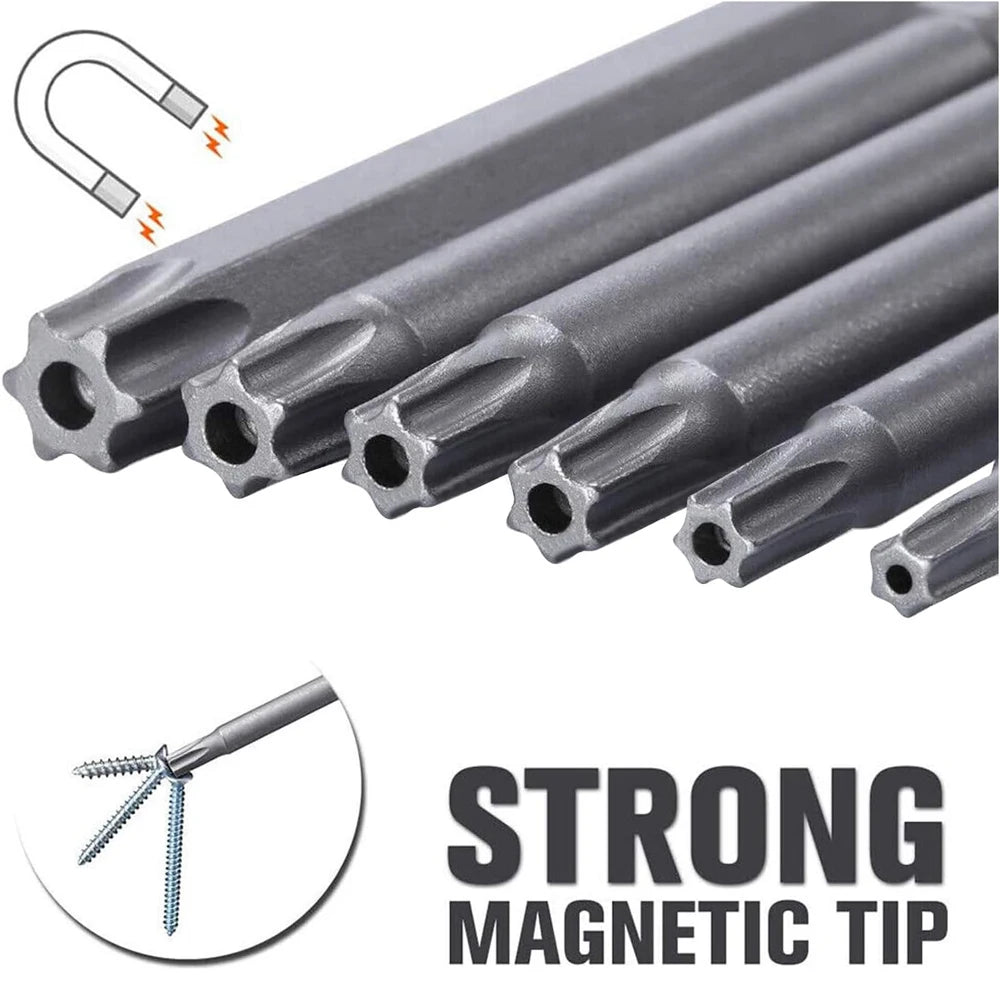 11 PCS T6-T40 Torx Security Bit Set S2 Steel Magnetic Star Screwdriver Set for Shark Vacuum 50/100mm