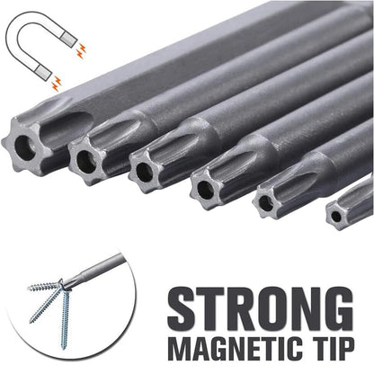 11 PCS T6-T40 Torx Security Bit Set S2 Steel Magnetic Star Screwdriver Set for Shark Vacuum 50/100mm