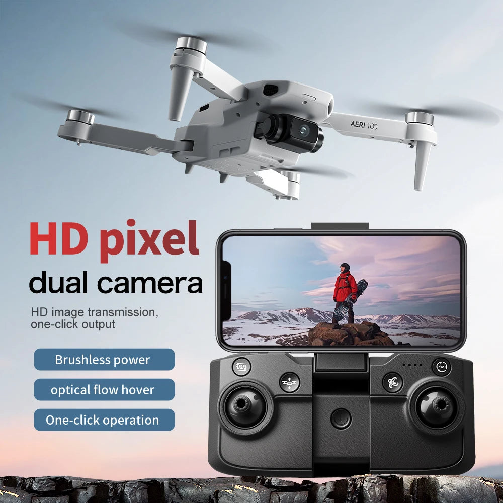 Mini Helicóptero RC Aeri 100 Drone 8K Profesional FPV con Cámara de Seguridad, Retorno Automático, UHD WiFi, Control Remoto, Juguete Volador para Niños