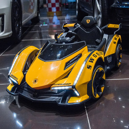 Juguete eléctrico recargable para niños de 1 a 5 años, coche de paseo con Control remoto de cuatro ruedas para niños y niñas