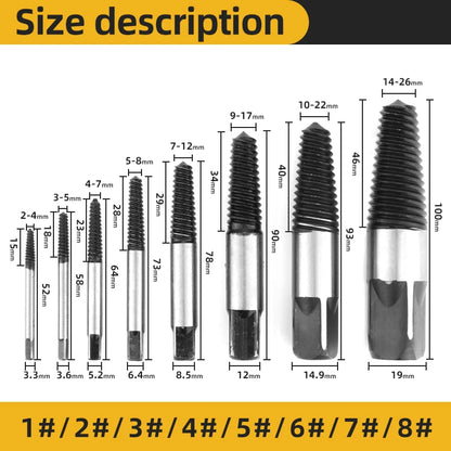 TOOLEYE 5/6Pcs Screw Extractor Drill Bit Set Damaged Screws Remover Extractor Woodworking Tools Broken Bolt Water Pipe Extractor