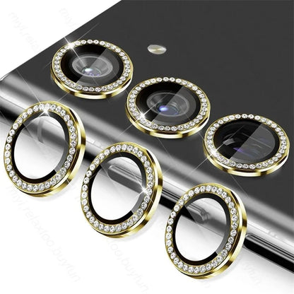 Diamond Camera Lens Protector Ring Cover For Samsung Galaxy S25 Ultra 5G S24 Plus S23 S25 FE S22 Tempered Glass Protective Film
