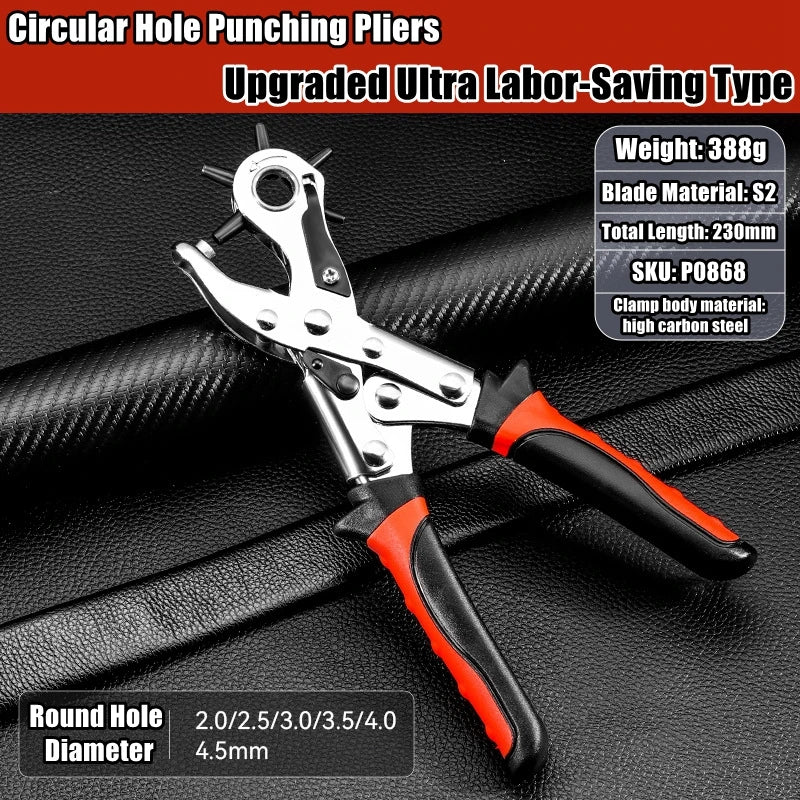 Multi-functional Punch Pliers Round Hole Oval Hole DIY Tool Watchband Strap Household Leathercraft Leather Belt Hole Punch Plier