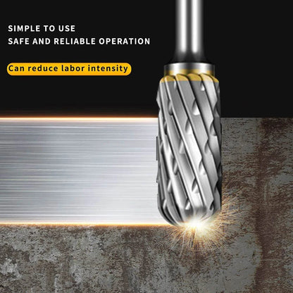 Carbide Rotary Burr Set 10PCS Double Cut Carving Burr Bits Tungsten Carbide 1/8" Shank 1/4" Grinding Head for DIY Carving