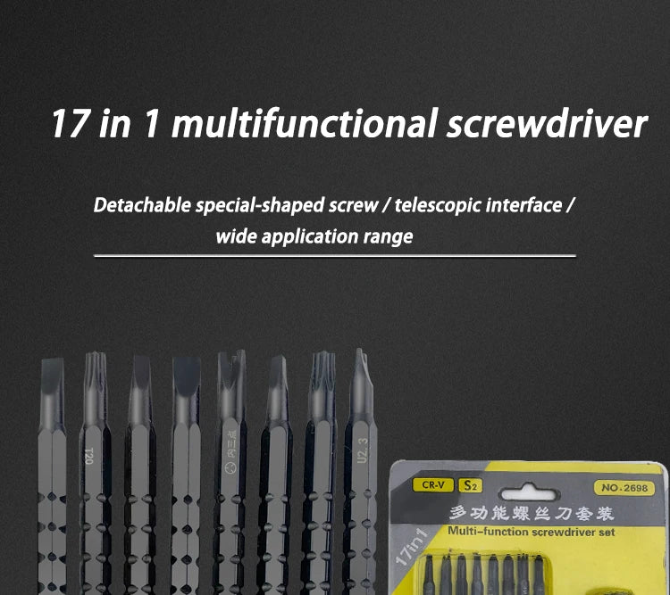 Triangle Screwdriver 17 In 1 Special Shaped Magnetic Screw CRV Torx Key Set Telescopic Alloy Steel For Xiaomi Repair Household