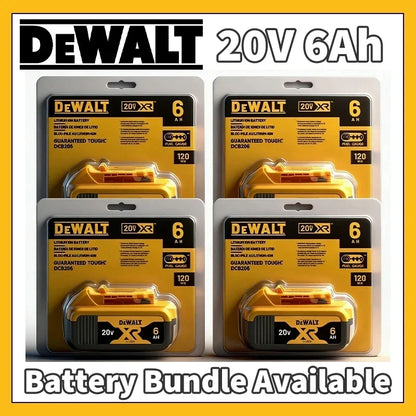 100% Original DEWALT 18V 20V 6.0Ah 5Ah, DCB206, DCB205 With Fast Charging, 20V Lithium Battery, 20V Dewalt Power Tool Battery