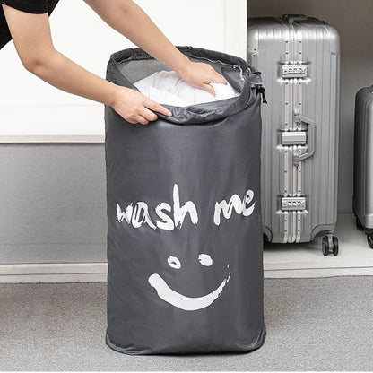 Smile Nylon Laundry Bag Travel Storage Pouch Machine Washable Dirty Clothes Storage Wash Drawstring Bag Large Capacity
