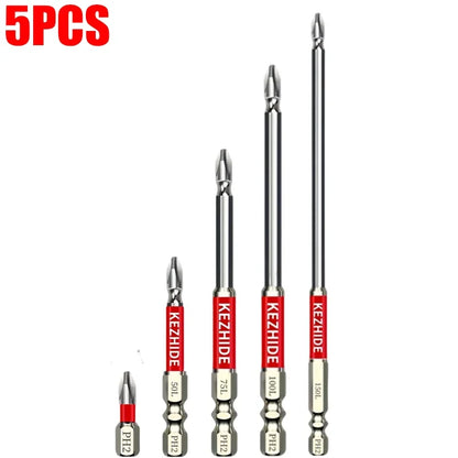 High Magnetic Screwdriver Drill Bit Set Universal Anti-Slip Teeth Phillips Magnetic Electric Screwdriver Set Lengths 25-150mm