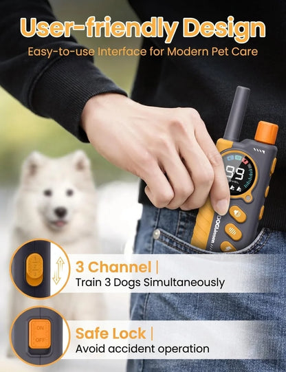 Collar inteligente 2 en 1 antiladridos y de descarga automática para perros de todos los tamaños, collar eléctrico con control remoto de 3300 pies, collar de adiestramiento para perros resistente al agua IPX7