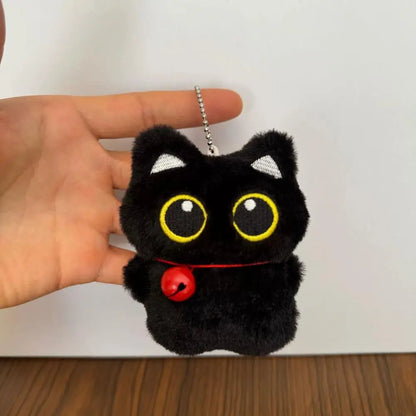Lindo Llavero de Gato Negro de Peluche, Colgante de Dibujos Animados, Llavero Decorativo, Accesorio para Mochila, Regalo
