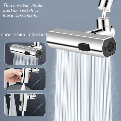 New 3 Modes Kitchen Faucet Universal Rotation Multifunction Swivel Spout Sprayer Waterfall Type Water Tap Bathroom Accessories