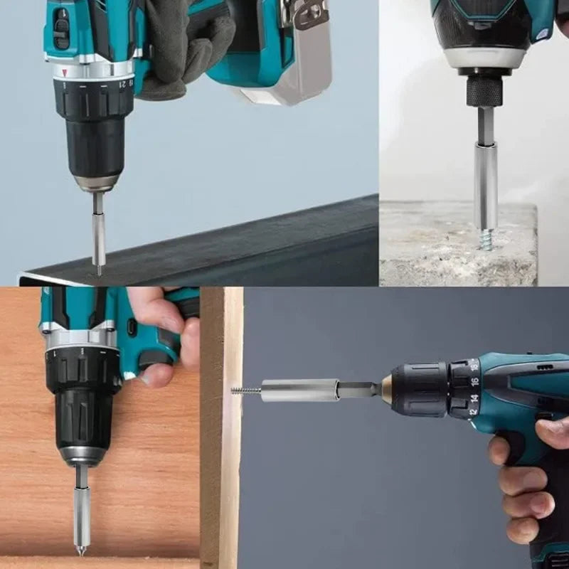 Extensión de destornillador magnético, mango Hexagonal, biela extendida, destornilladores de acero al carbono, soporte de brocas, herramientas eléctricas, 10/1 Uds.