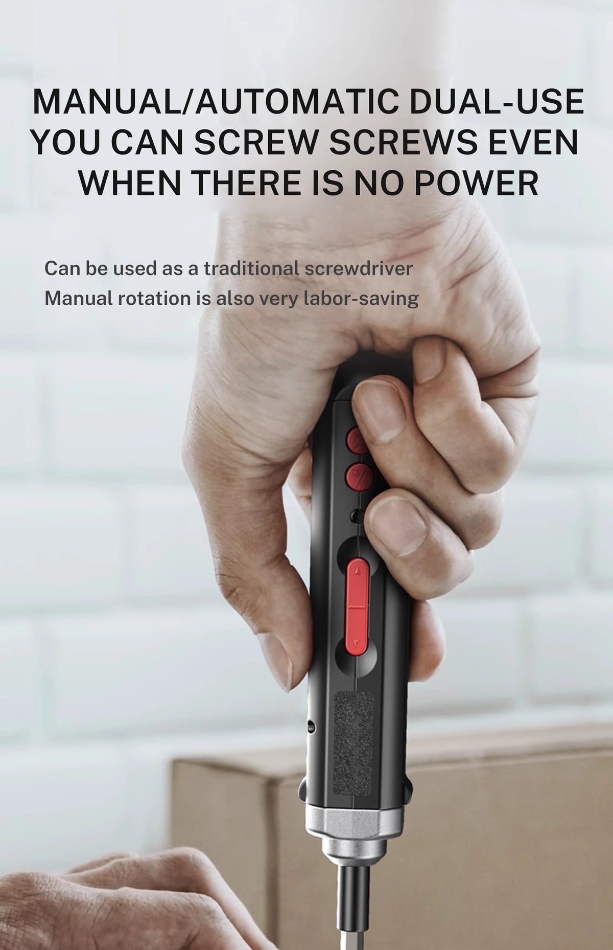 Cordless Electric Screwdriver, Rechargeable Power Screwdriver Set, Automatic Home Repair Tool Kit with USB Cable and LED Lights