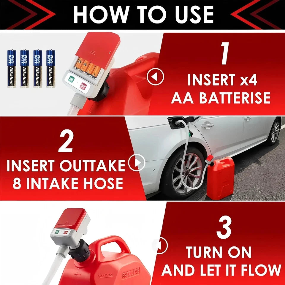 Electric Oil Pump Automatic Fuel Transfer Pump With Auto-Stop Fast And Safe Portable Gas Can Pump For Oil, Diesel